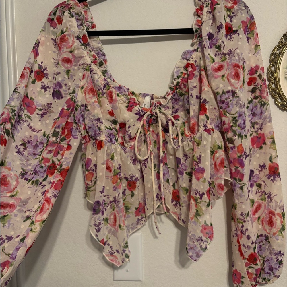 Floral Ruffle Blouse
